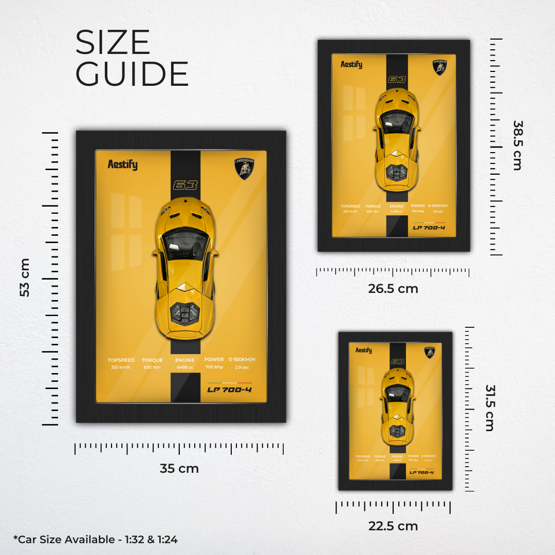 Aestify™ 3D Car Frame for Lamborghini Aventador Alloy Metal Car Model