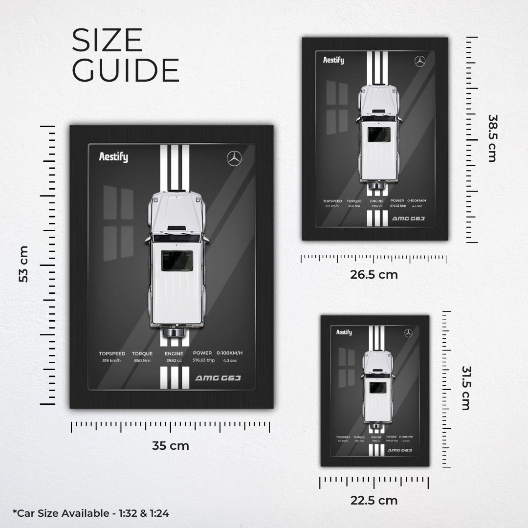 Aestify™ 3D Car Frame for Mercedes AMG G63 Alloy Metal Car Model