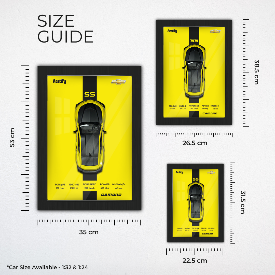 Aestify™ 3D Car Frame for Chevrolet Camaro Alloy Metal Car Model