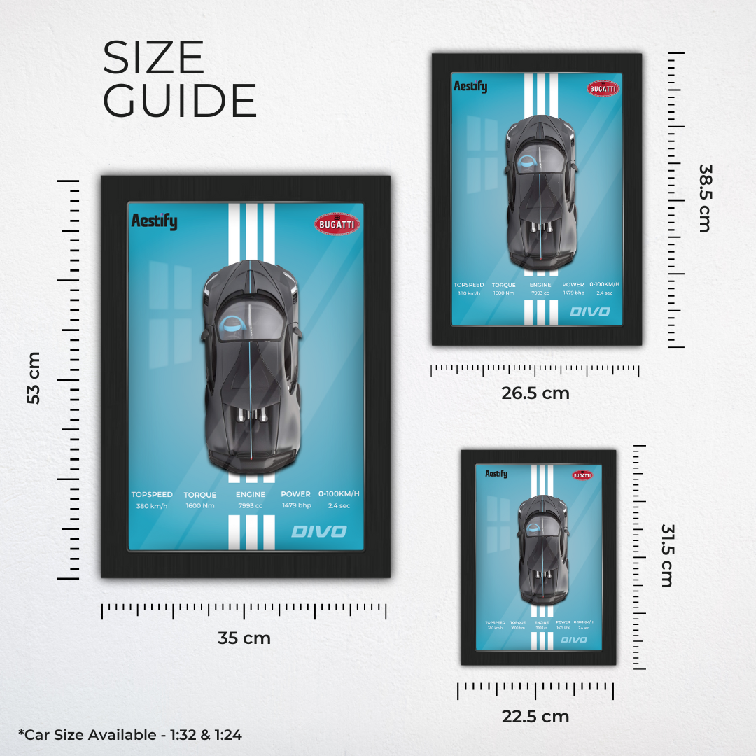Aestify™ 3D Car Frame for Bugatti Divo Alloy Metal Car Model