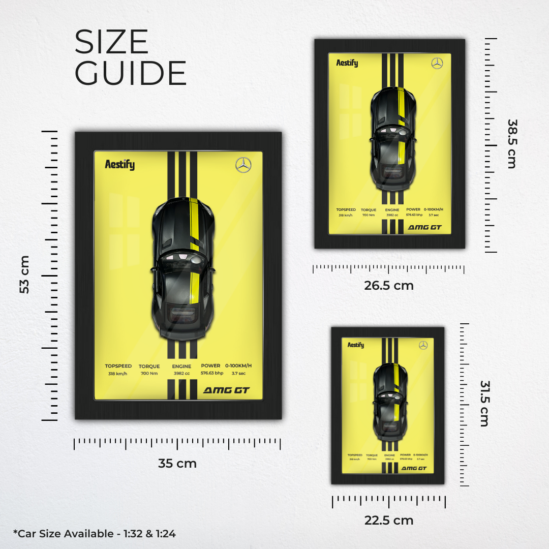 Aestify™ 3D Car Frame for Mercedes-Benz AMG GT Alloy Metal Car Model