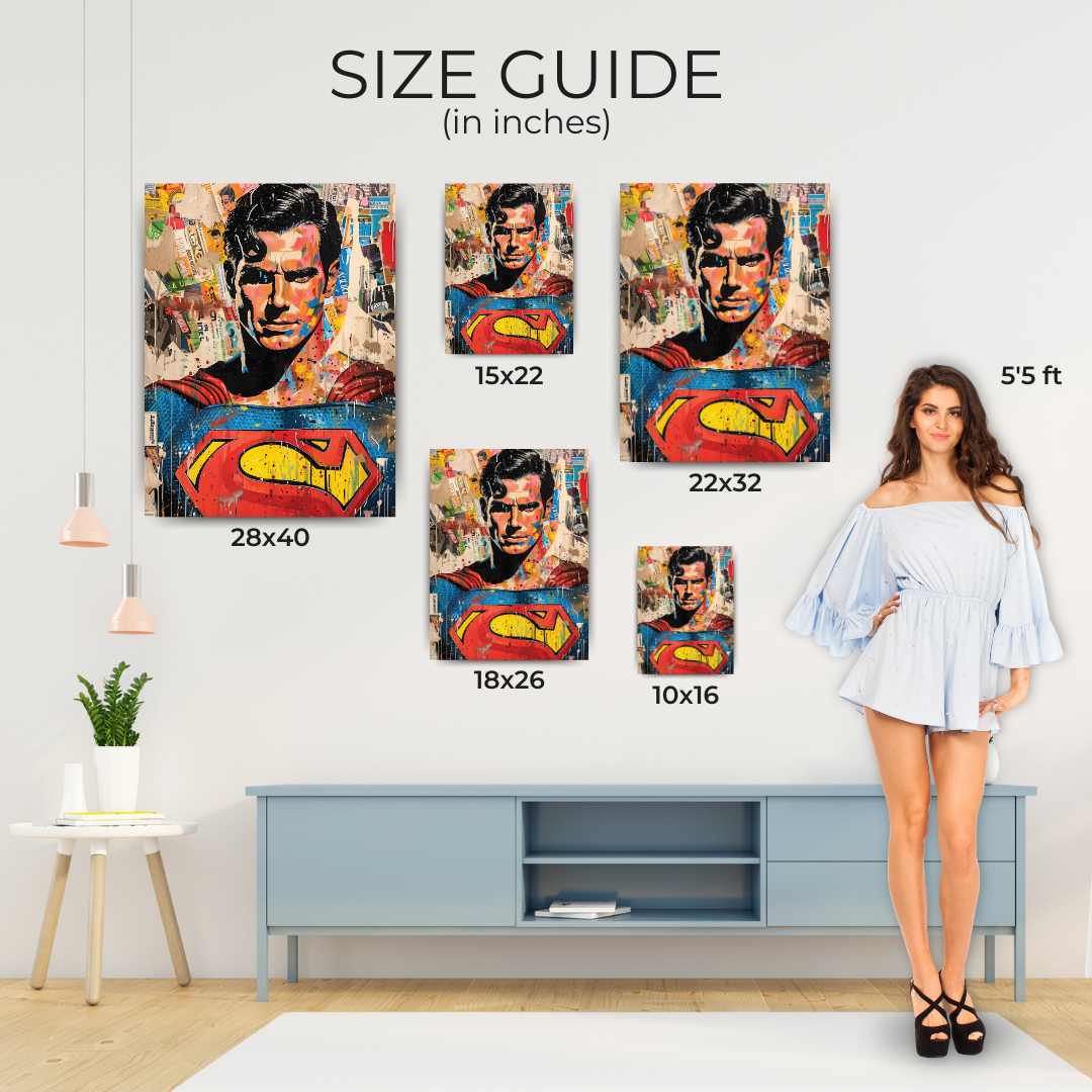Vibrant Superman Graffiti Canvas