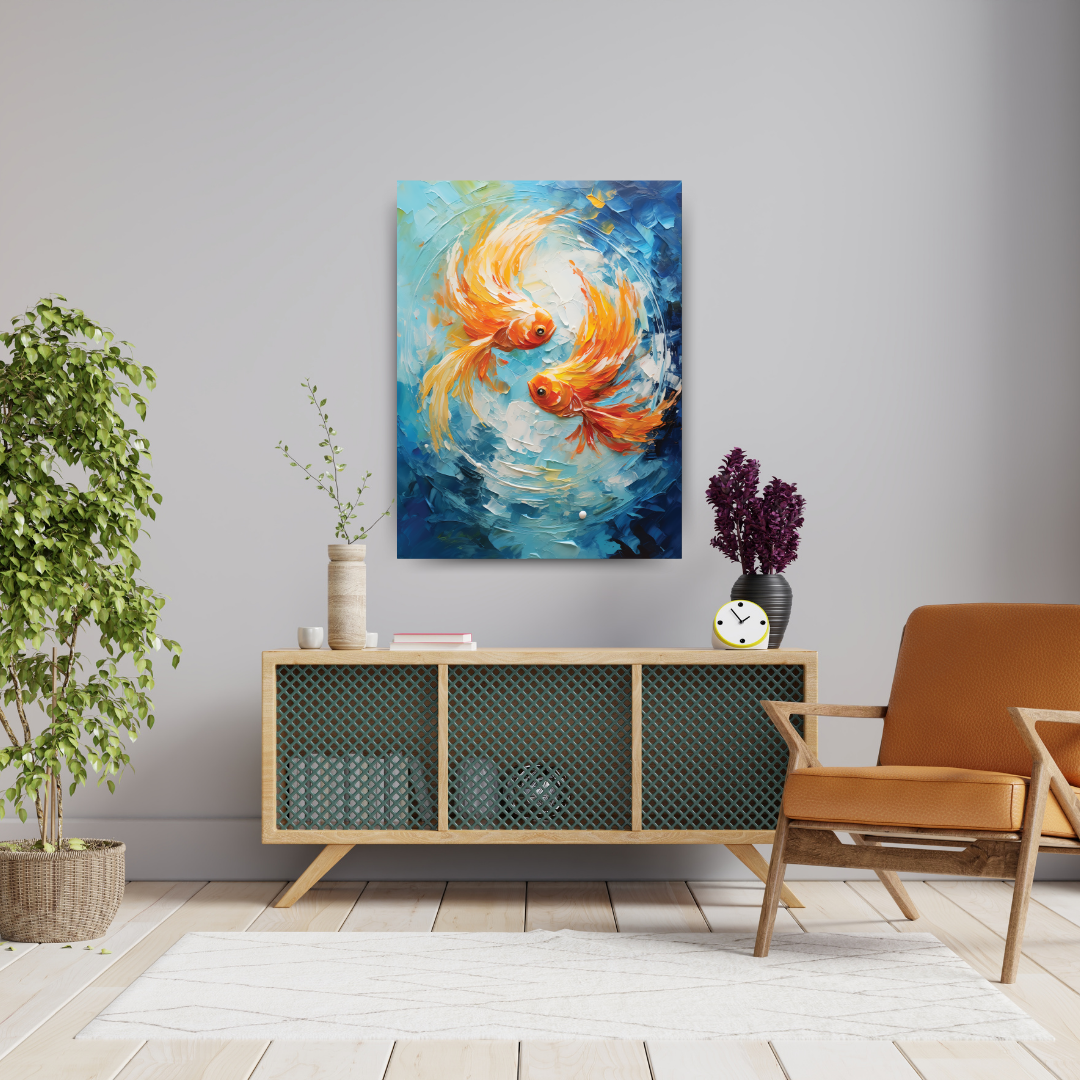 Vibrant Golden Fish : Painting Canvas
