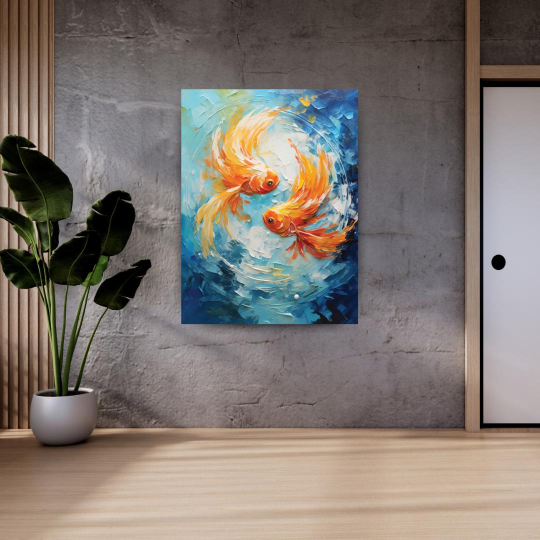 Vibrant Golden Fish : Painting Canvas