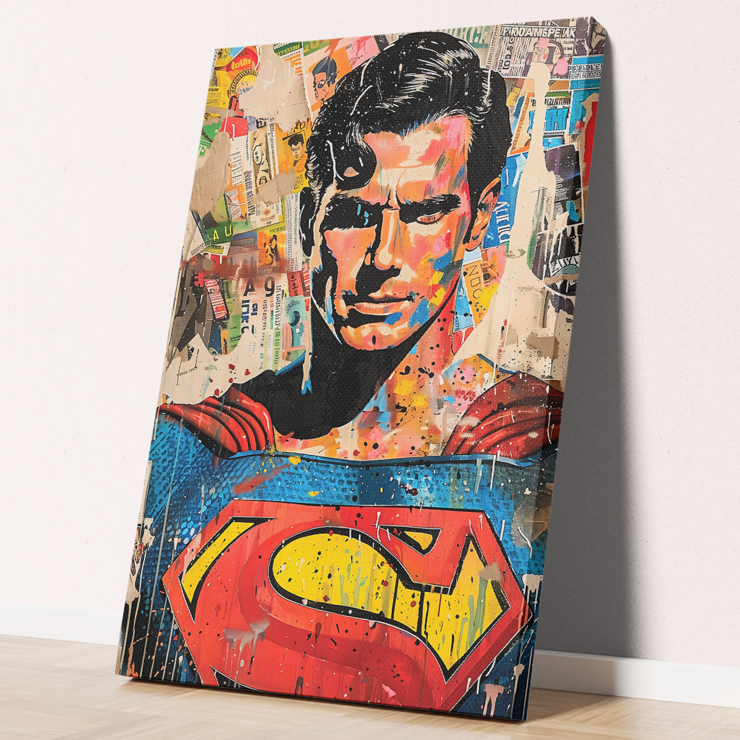 Vibrant Superman Graffiti Canvas