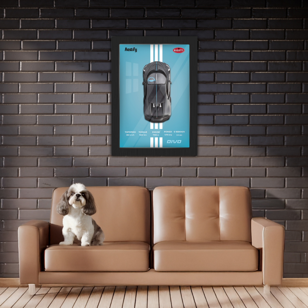 Aestify™ 3D Car Frame for Bugatti Divo Alloy Metal Car Model
