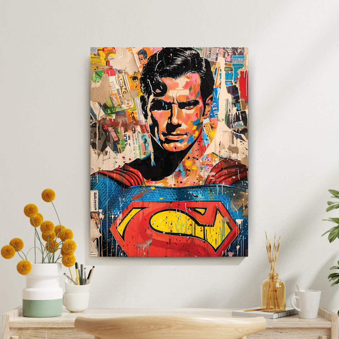Vibrant Superman Graffiti Canvas