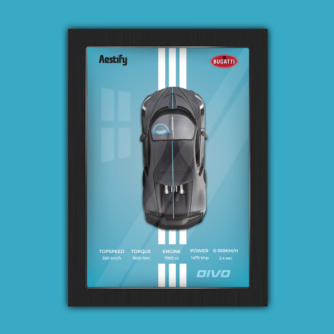 Aestify™ 3D Car Frame for Bugatti Divo Alloy Metal Car Model
