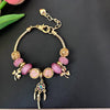 Aestify™ Dreamcatcher Pink Gold Charm Bracelet – 18K Gold Tone | Crystal & CZ Beads