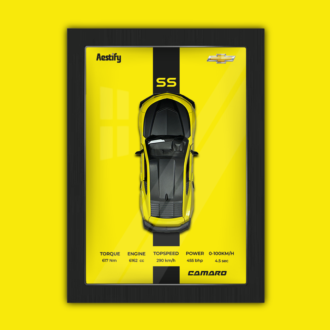 Aestify™ 3D Car Frame for Chevrolet Camaro Alloy Metal Car Model