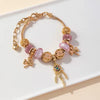 Aestify™ Dreamcatcher Pink Gold Charm Bracelet – 18K Gold Tone | Crystal & CZ Beads