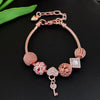 Aestify™ Rose Luxe Crystal Charm Bracelet – 18K Rose Gold Tone