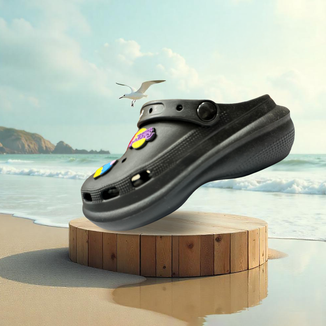 Aestify Women’s Black Clogs with Cute Charms – Comfy & Stylish Everyday Slip-Ons