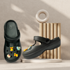 Aestify Women’s Cartoon Charm Black Clogs – Cute & Comfy Mary Jane Slip-Ons