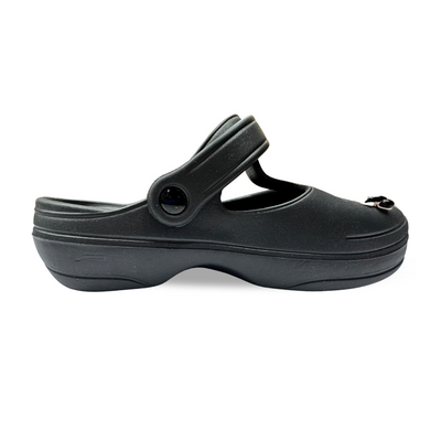 Aestify Women’s Cartoon Charm Black Clogs – Cute & Comfy Mary Jane Slip-Ons