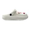 Aestify Women’s White & Pink Clogs with Cute Bear Charms – Soft & Stylish Slip-On Sandals