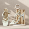 Aestify Elegant White Strappy High Heel Sandals for Women – Chic Party & Formal Wear