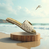 Aestify Cream Monogram MK Slides for Women – Luxury-Inspired Slip-On Sandals