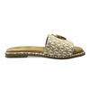 Aestify Cream Monogram MK Slides for Women – Luxury-Inspired Slip-On Sandals