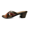 Aestify Women’s Multicolor Criss-Cross Block Heel Sandals – Stylish Slip-On Heels for Everyday & Party Wear