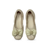 Aestify Women’s Soft Ballet Flats with Bow Detail – Elegant Cream Foldable Slip-On Shoes for Everyday Comfort