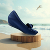 Aestify Women’s Navy Blue Loafers with Bow – Comfortable Slip-On Driving Flats for Everyday Wear