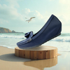 Aestify Women’s Navy Blue Loafers with Bow – Comfortable Slip-On Driving Flats for Everyday Wear