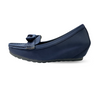 Aestify Women’s Navy Blue Loafers with Bow – Comfortable Slip-On Driving Flats for Everyday Wear