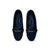 Aestify Women’s Navy Blue Loafers with Gold Accent – Slip-On Comfort Driving Flats for Daily Wear