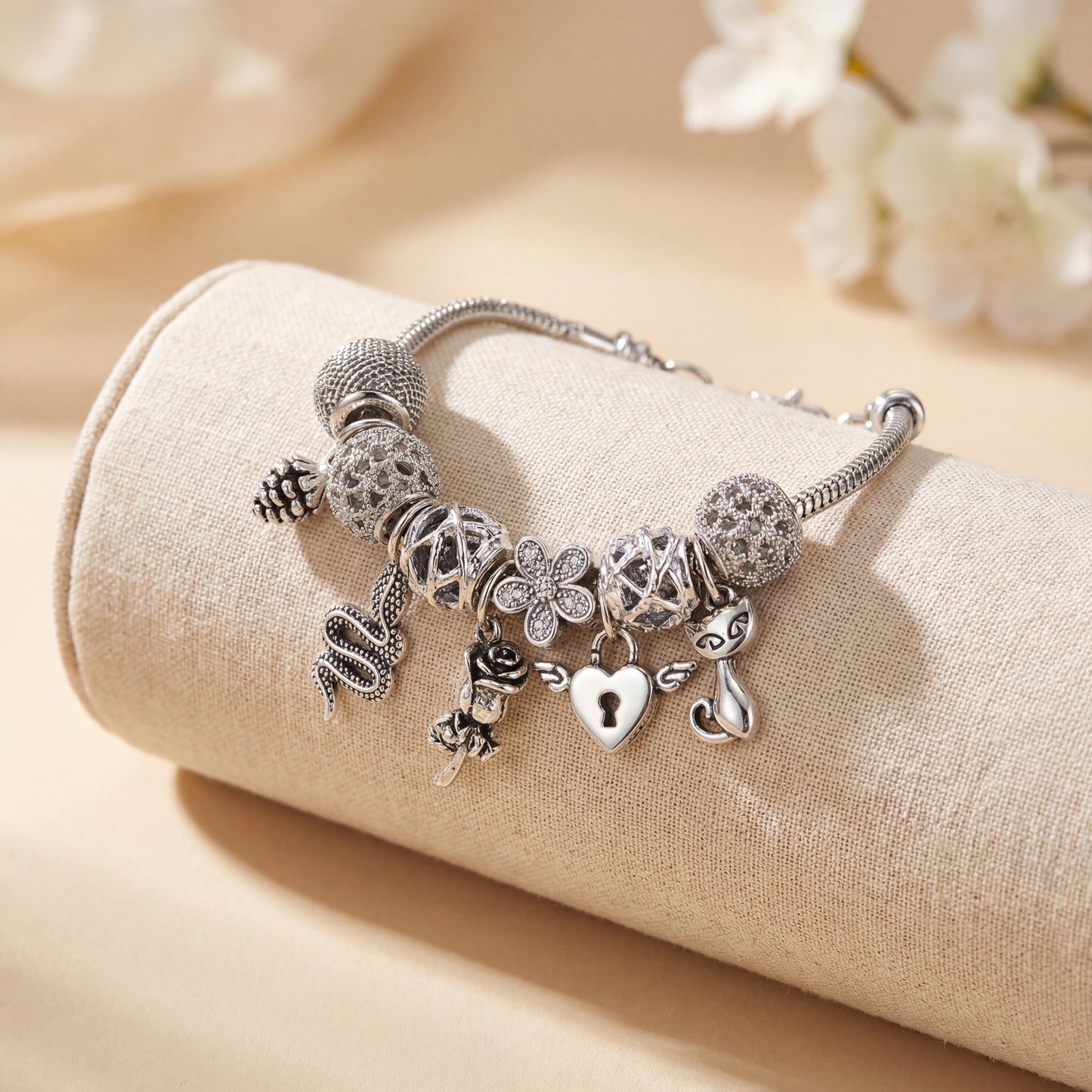 Aestify™ Silver Mystic Charm Bracelet