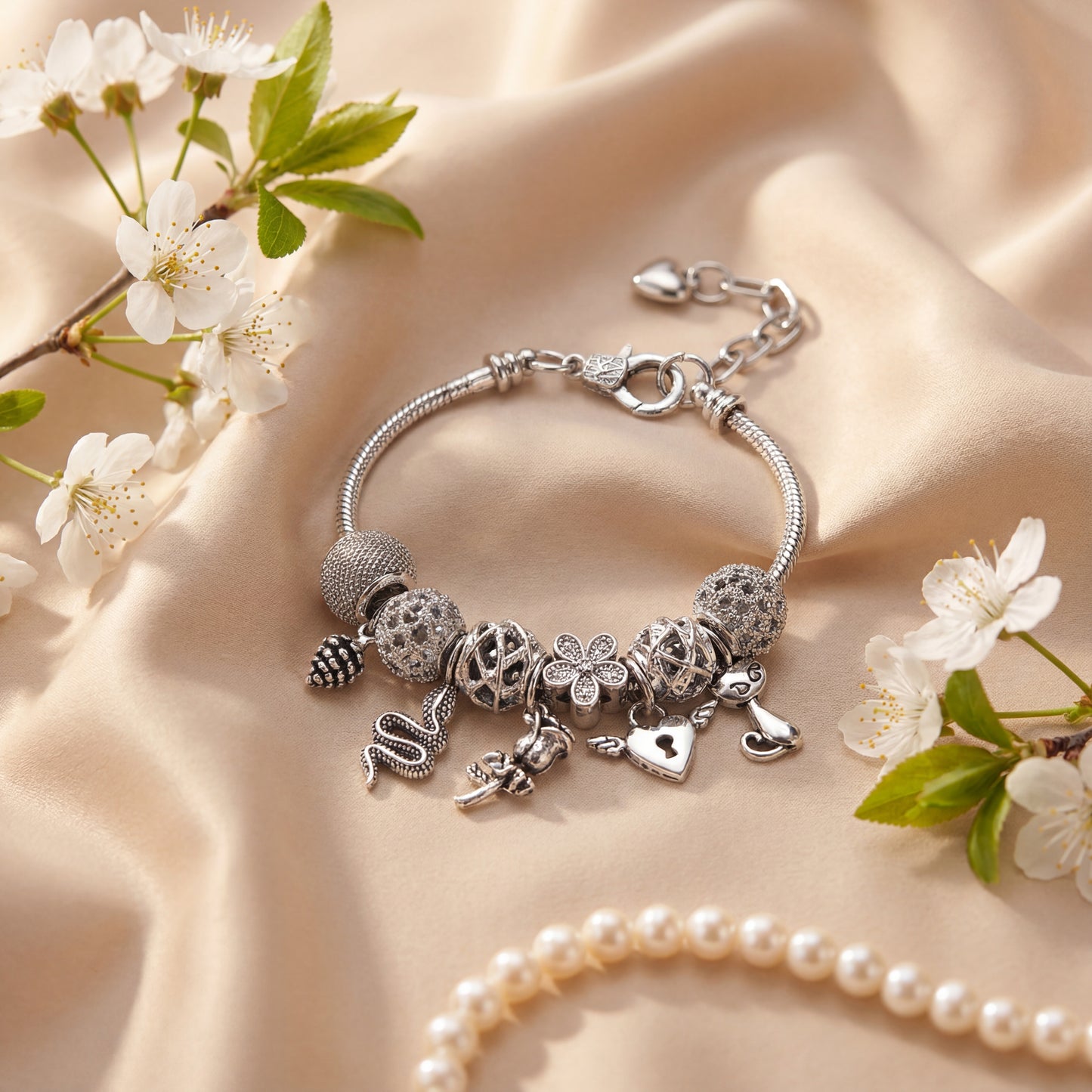 Aestify™ Silver Mystic Charm Bracelet