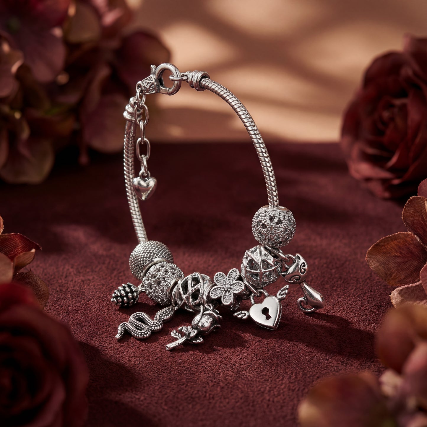 Aestify™ Silver Mystic Charm Bracelet