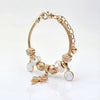 Aestify™ Crystal Bloom Charm Bracelet – 18K Gold Tone
