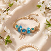 Aestify™ Aqua Dream Charm Bracelet – 18K Gold Tone | Premium CZ + Crystal Charms