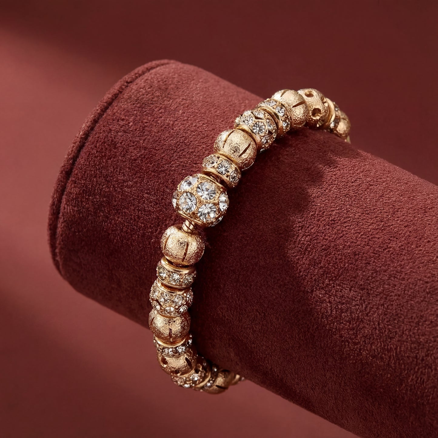 Aestify™ Gold Aura Charm Bracelet – 18K Gold Tone | Crystal CZ Beads