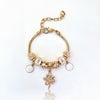 Aestify™ Crystal Bloom Charm Bracelet – 18K Gold Tone